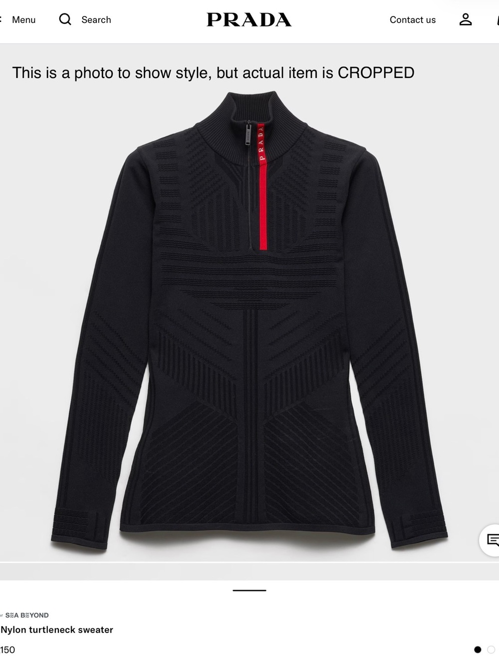 Prada ReNylon Turtleneck Crop